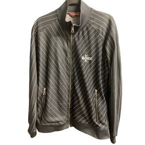 Vintage Hilfiger Red Label Denim XL Men’s Jacket Black Pin Stripe Full Zip Rock